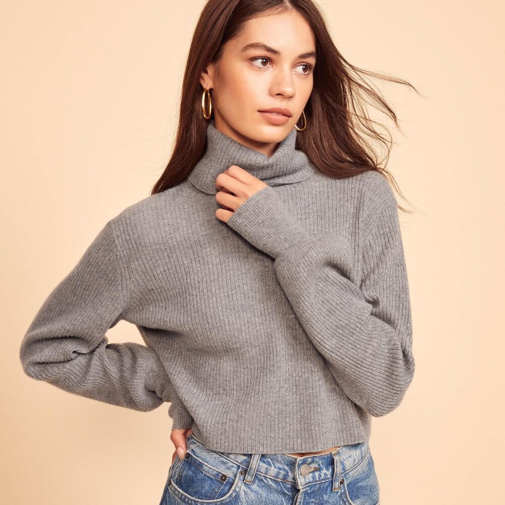 Reformation Grey Cashmere Sweater